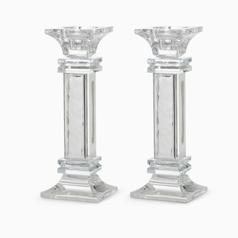 078 - Crystal Candlesticks 19.5 CM