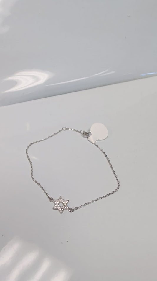 133 - Sterling Silver Magen David Bracelet