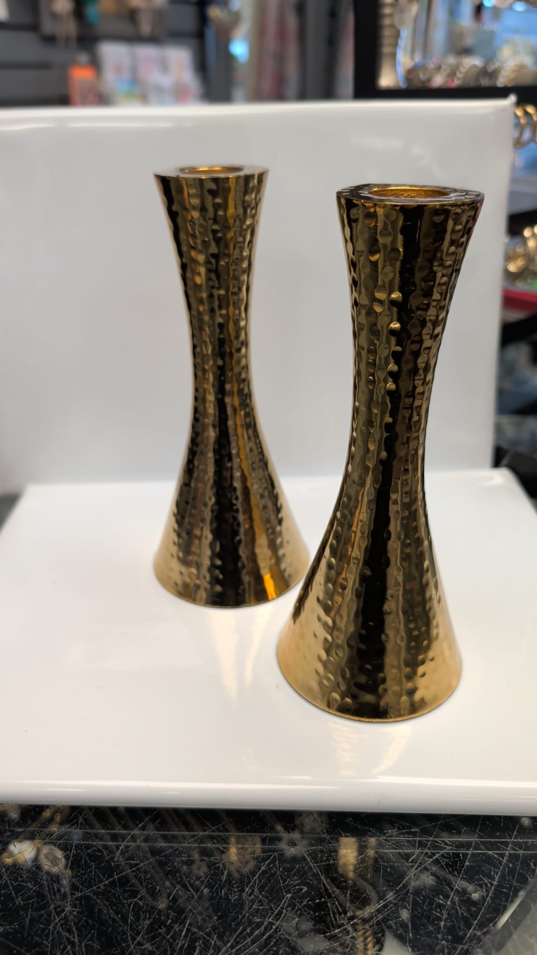 119 - Shabbat Candle Holders Gold