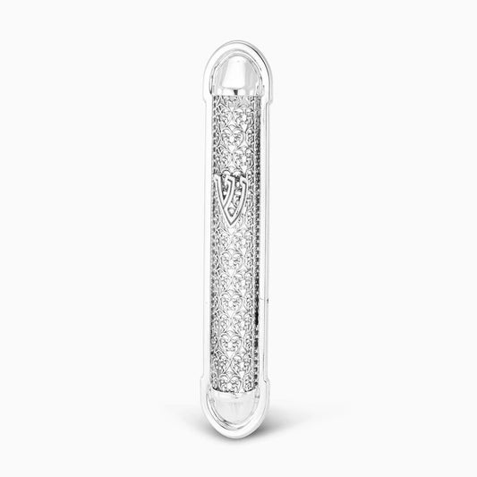 082 - Flower Mezuzah Steling Silver